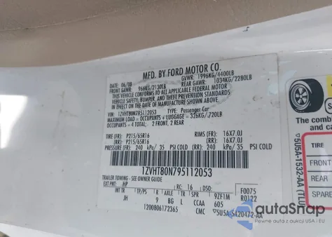 2009 Ford Mustang V6/V6 Premium z USA, uszkodzony, nr VIN 1ZVHT80N795112053